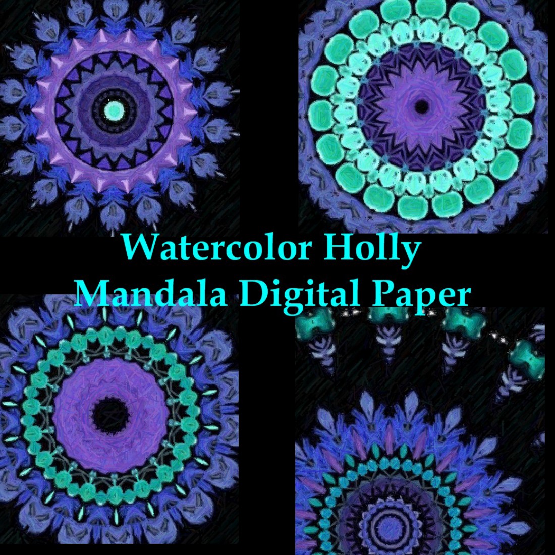 Purple Holly Mandala Background Design cover image.