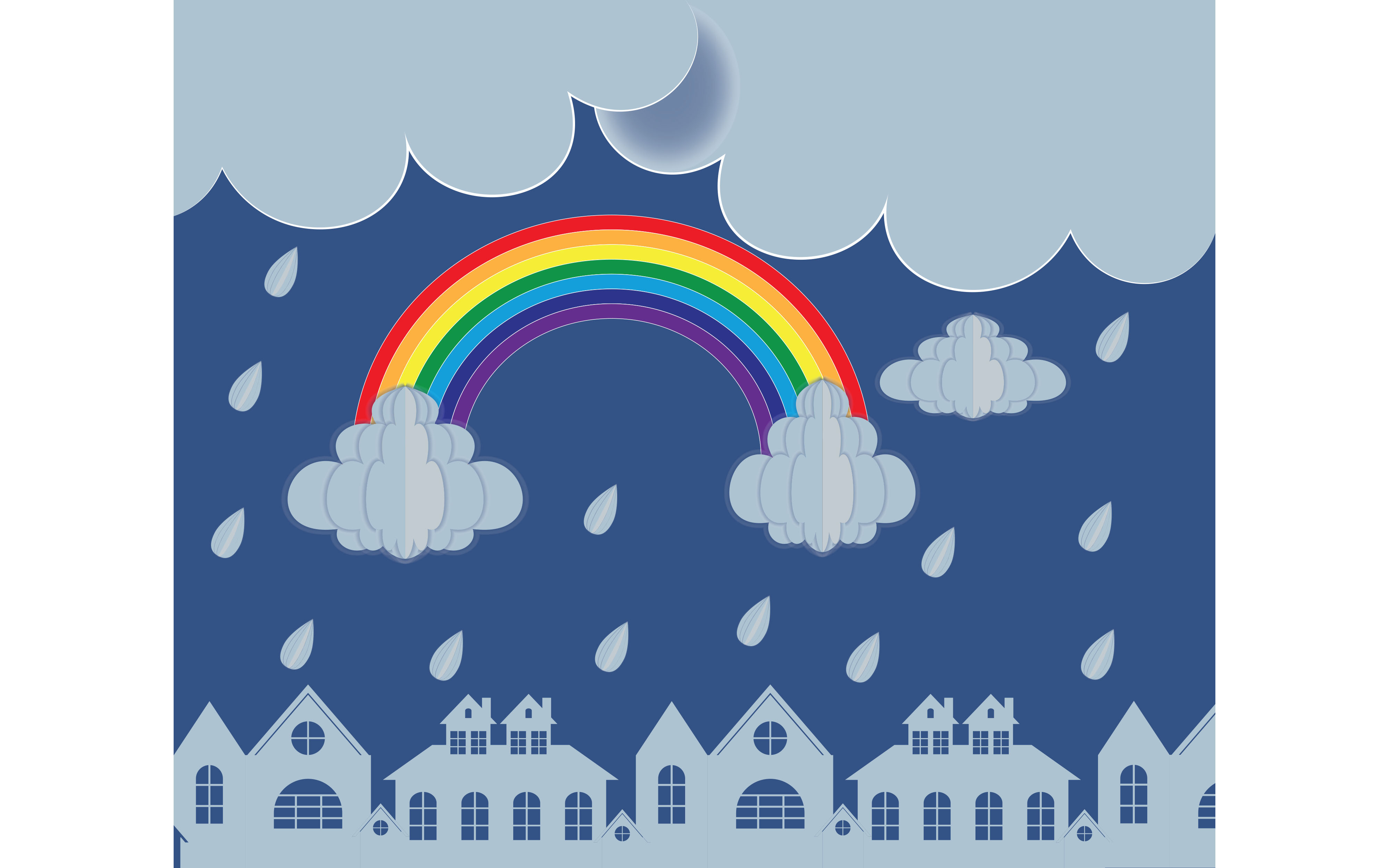 Rainbow in the Sky Background Design preview image.