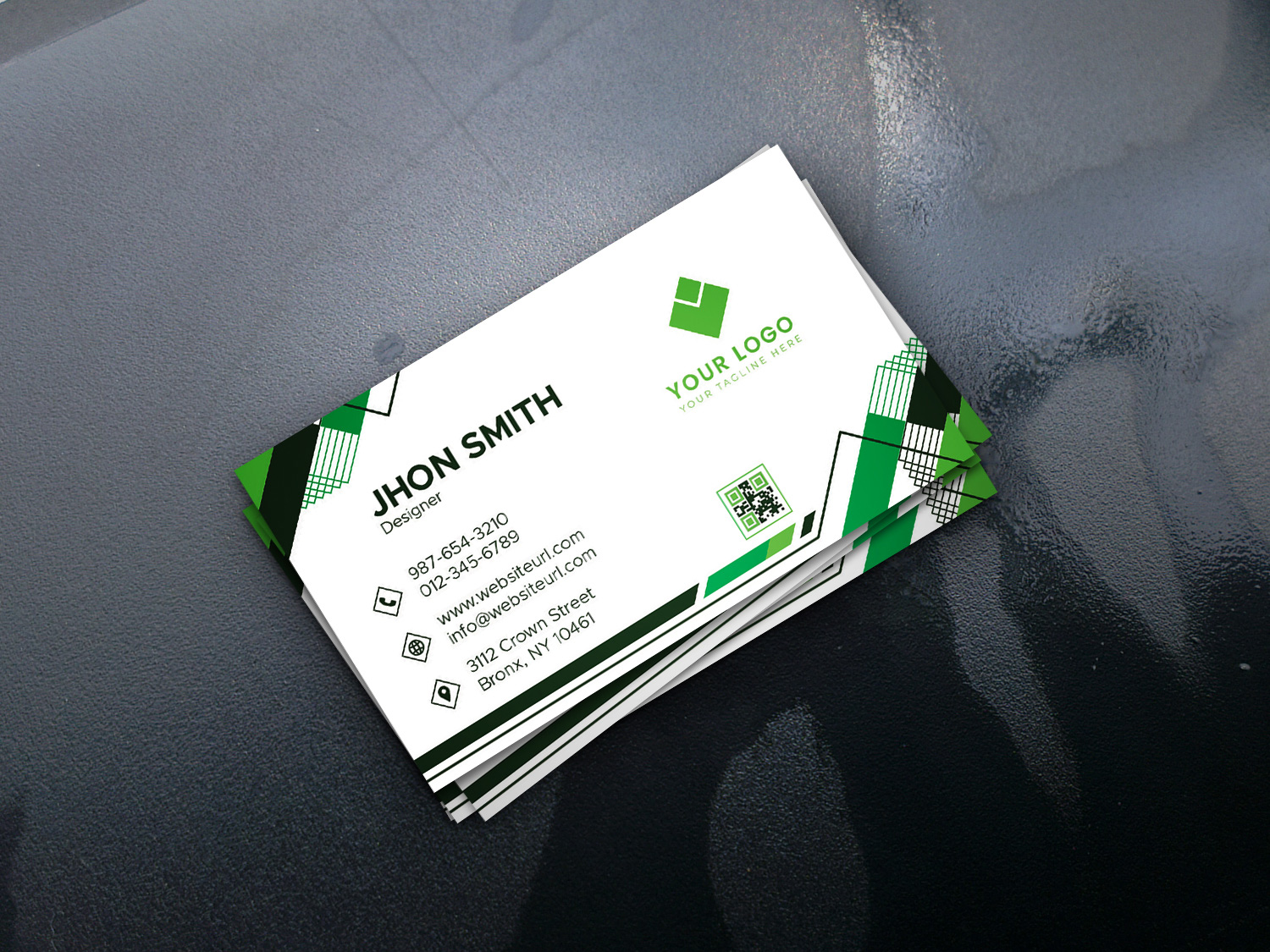 Clean Business Card Template preview image.