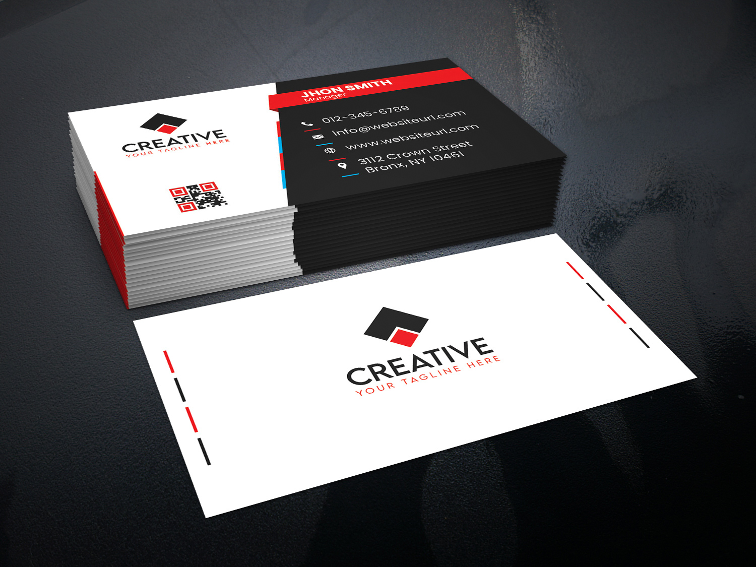 Stylish Creative Business Card Template preview image.