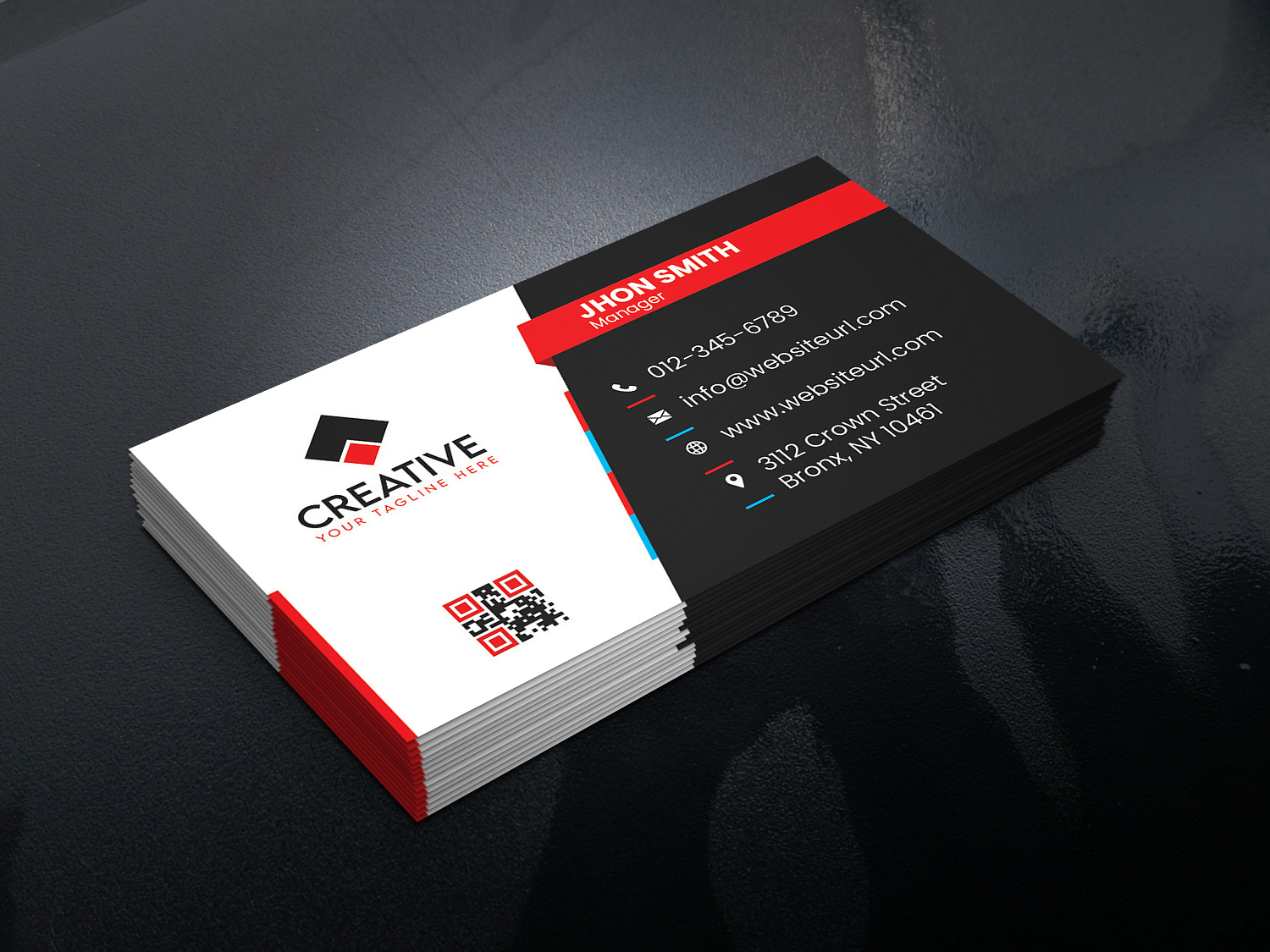Clean Creative Business Card Template preview image.