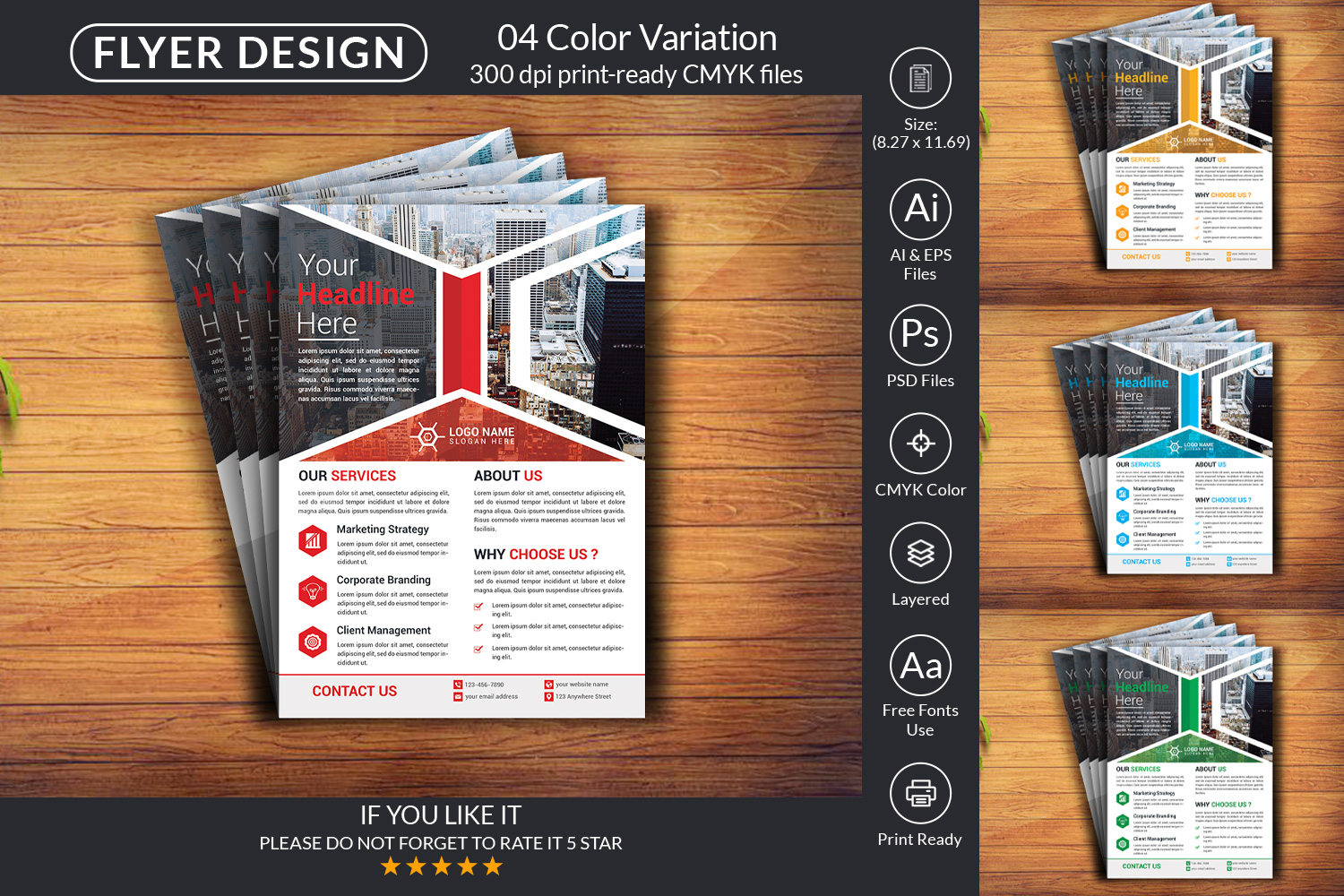 Professional Flyer Design Template pinterest image.