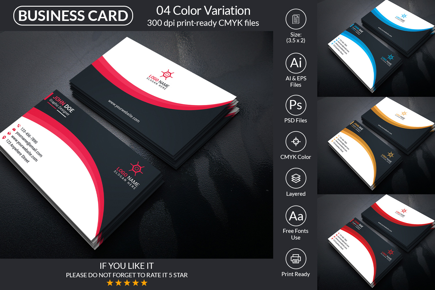 Creative Business Card Template Design pinterest image.