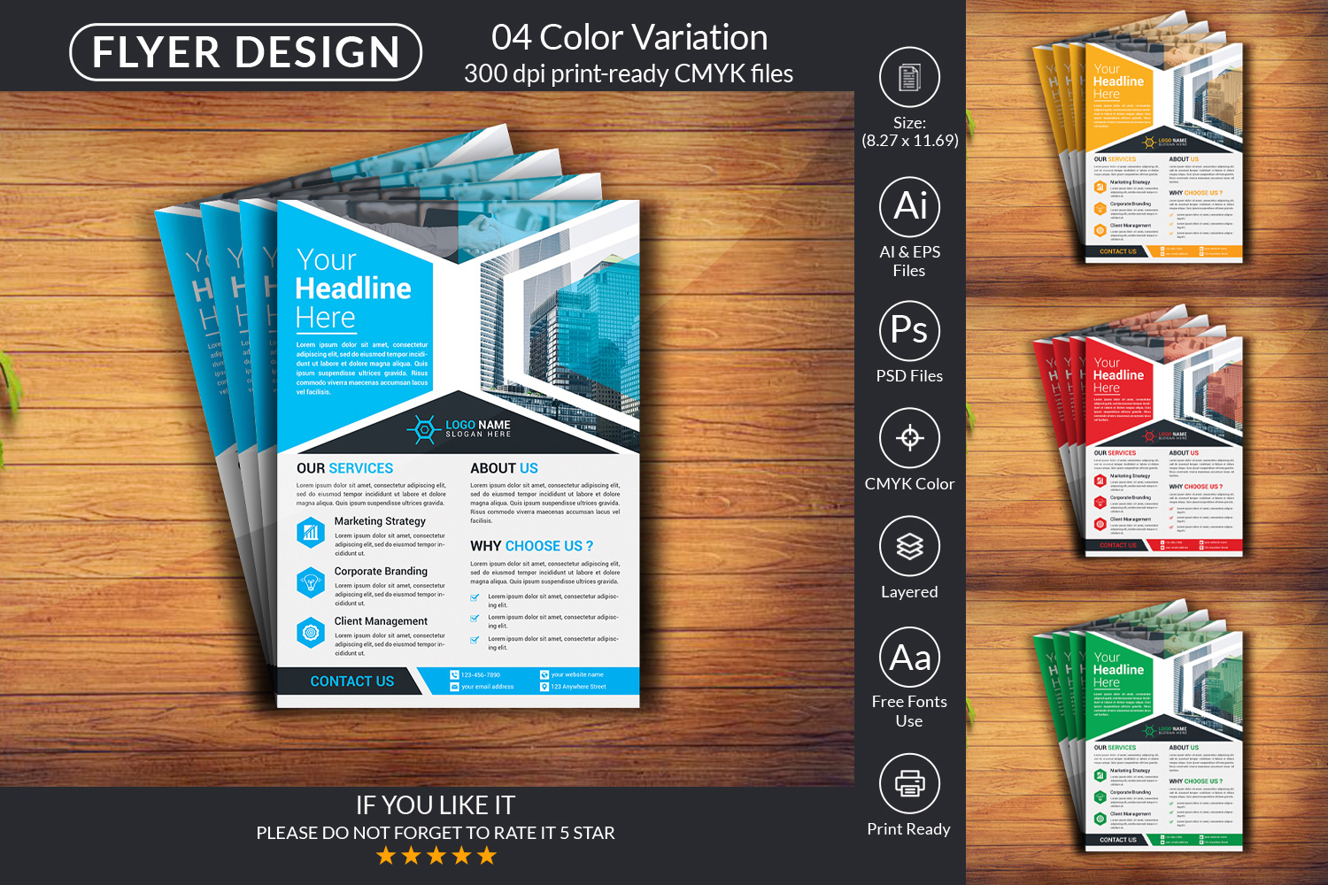 Professional Flyer Template Design pinterest image.