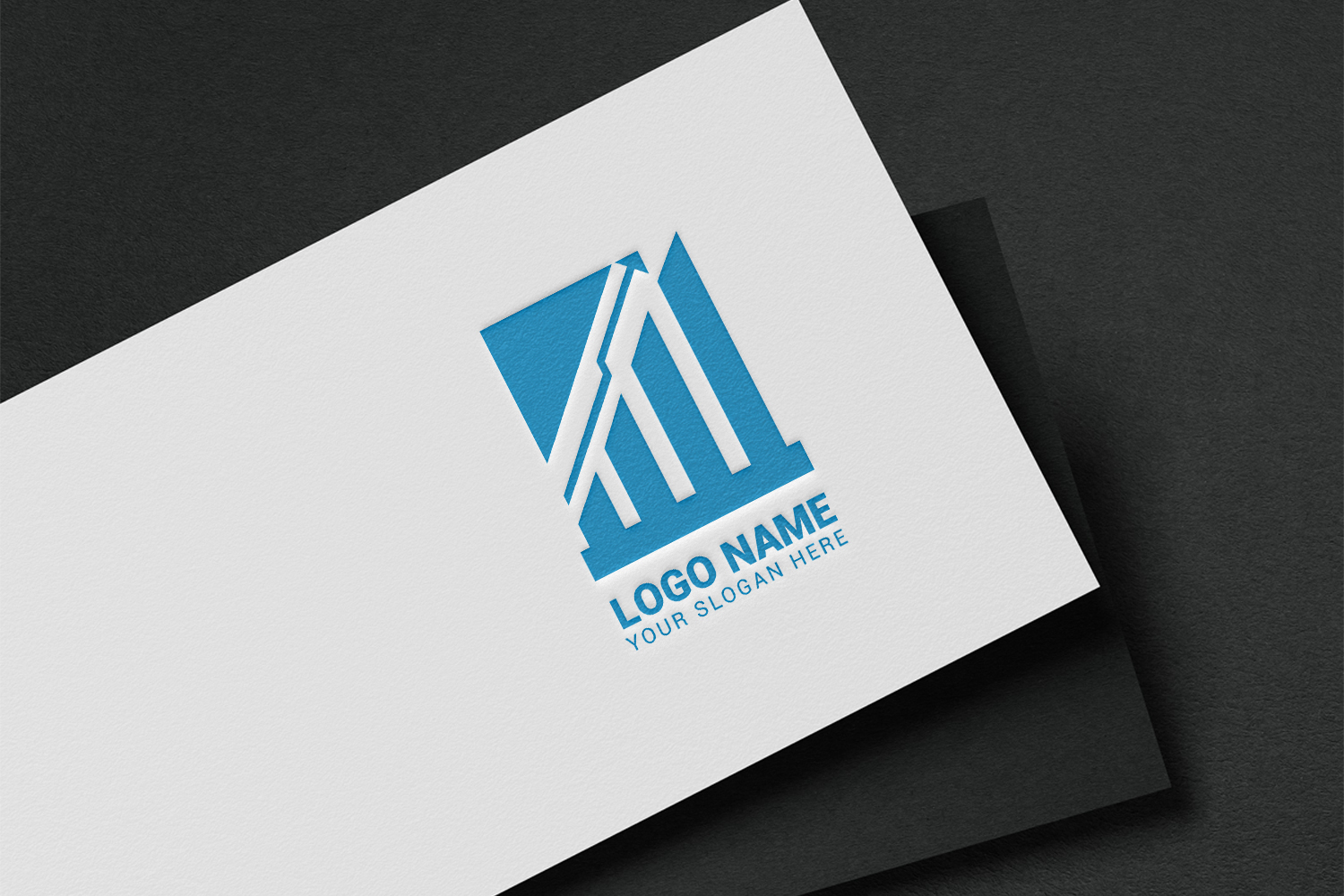 Business card mockup with Financial And Developing Logo Design Template.