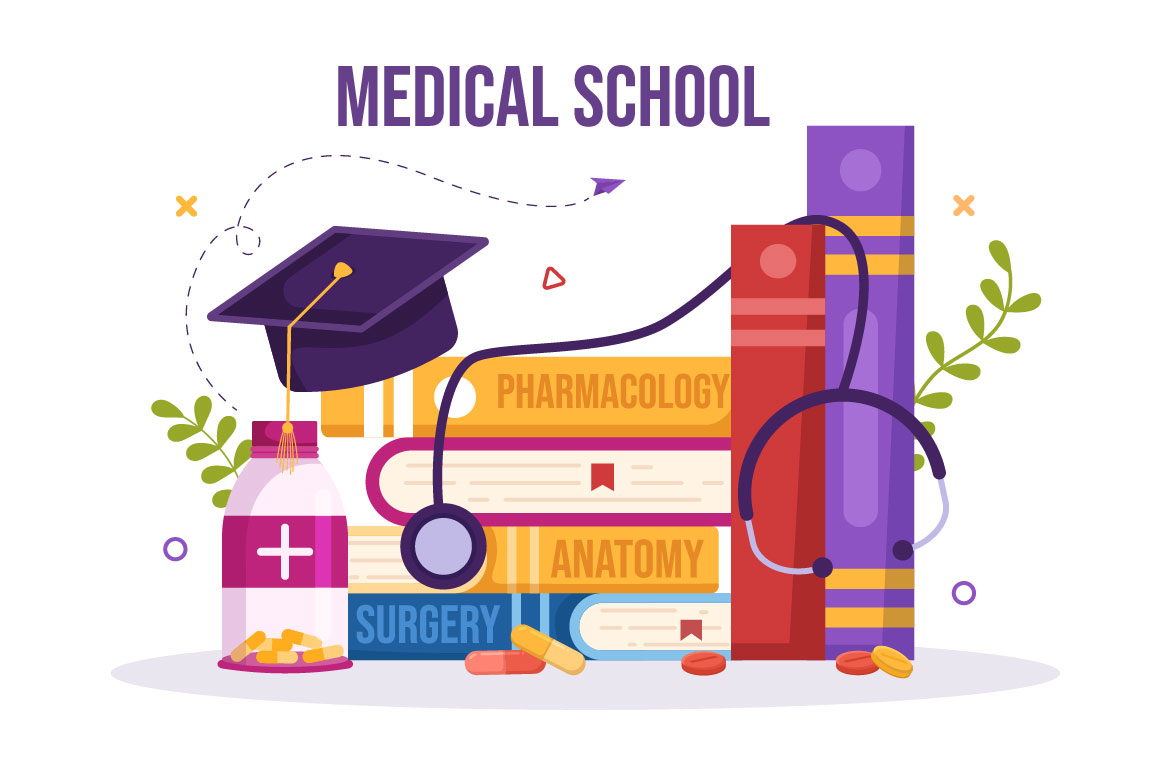 Cartoon Medical School Graphics Design preview image.