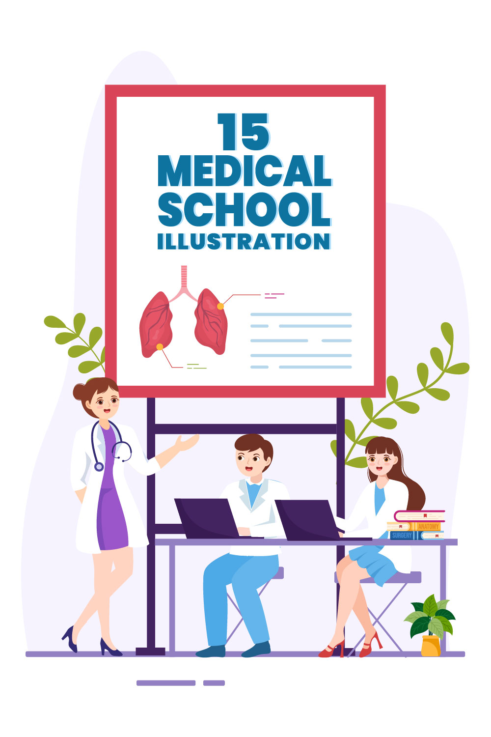 Medical School Illustration pinterest image.