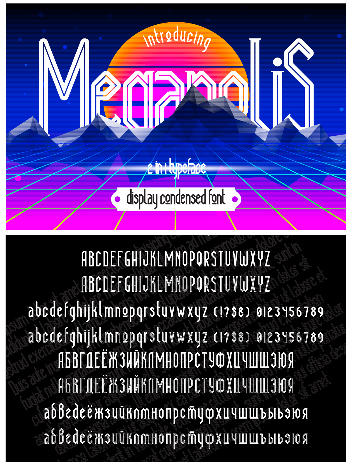 Megapolis font pinterest image preview.