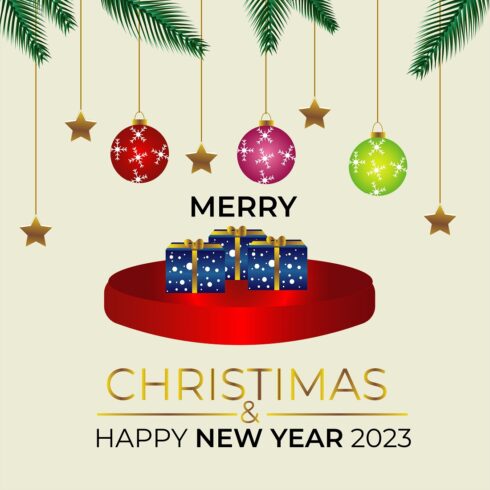 Christmas and New Year Wish Gifts and Balls Design cover image.