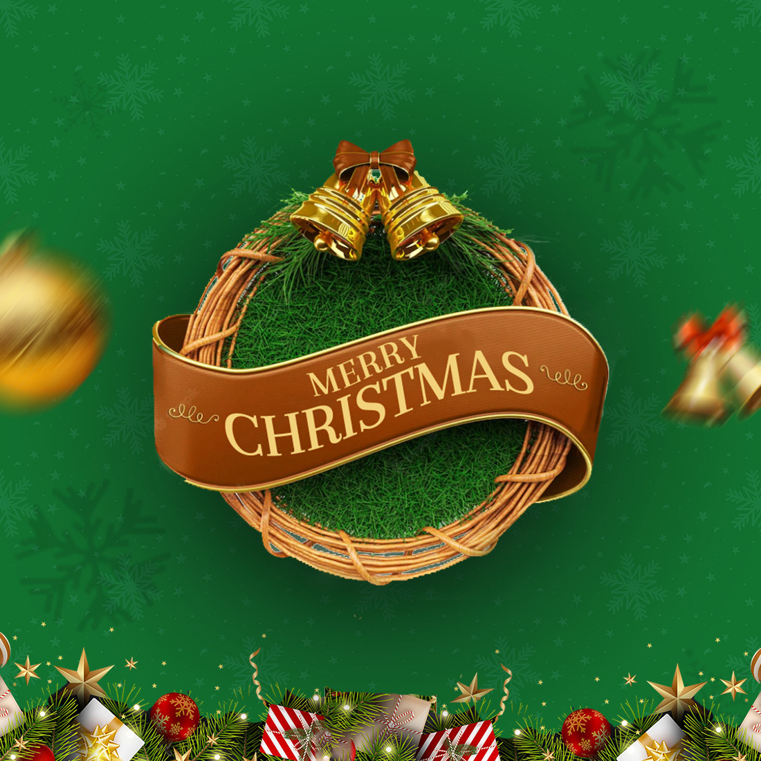 Beautiful image of christmas flyer in green design