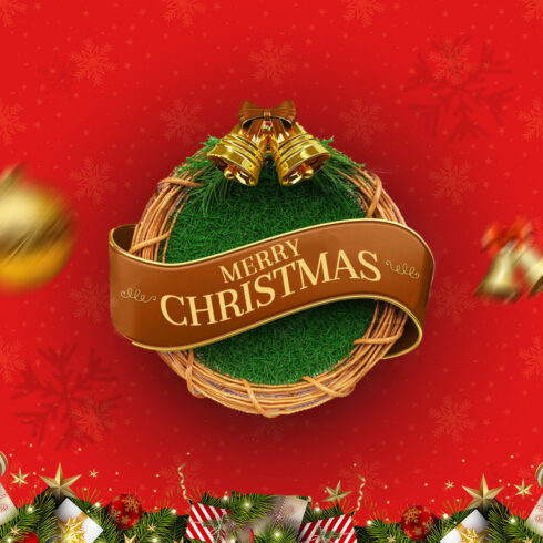Adorable Christmas flyer image in red design