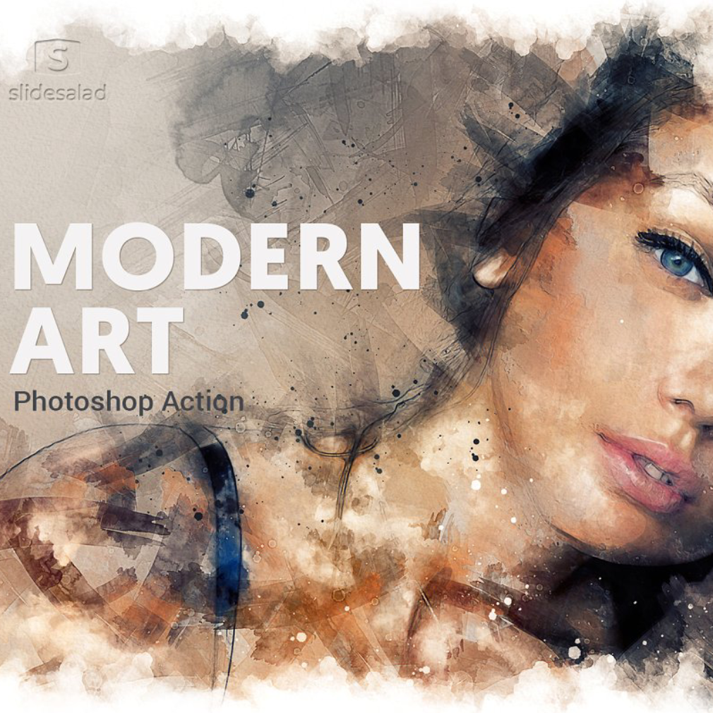 Modern art photoshop action main image preview.