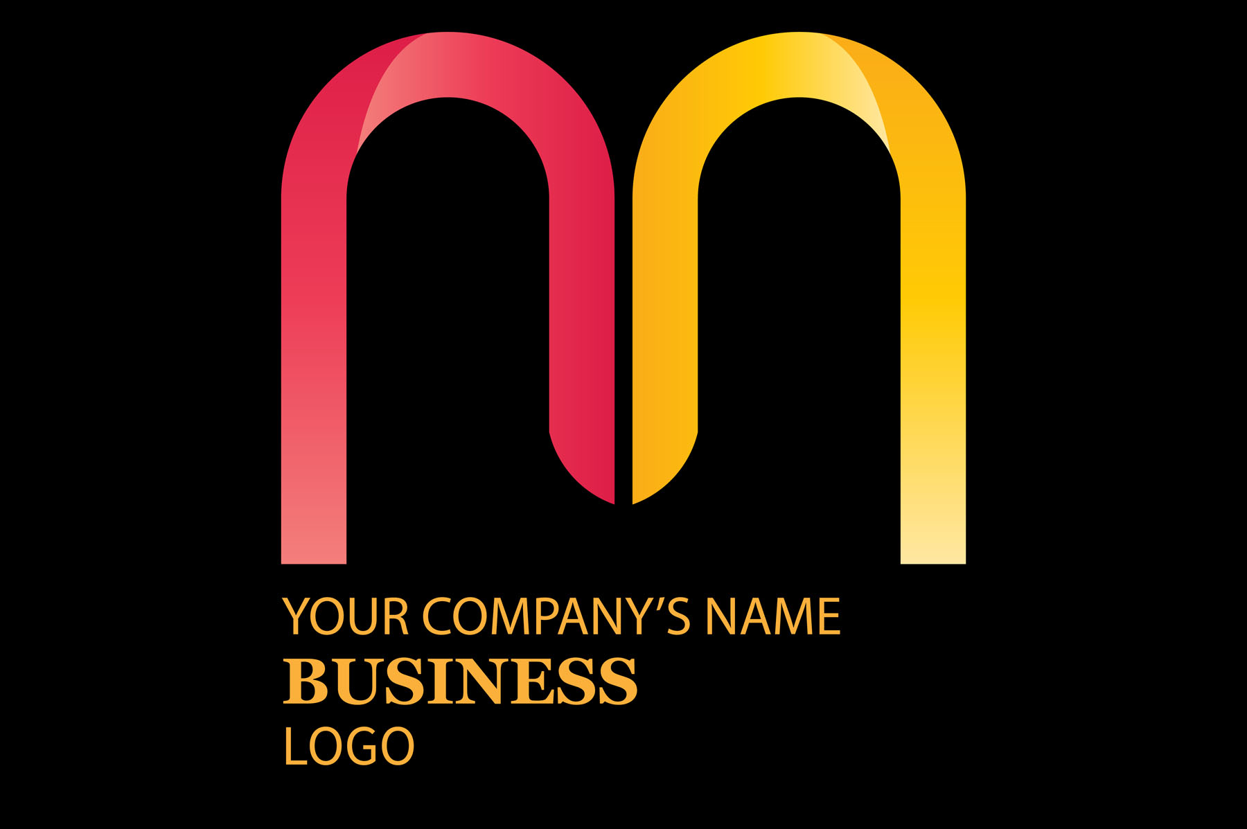 Modern Gradient Letter M Logo Design preview image.