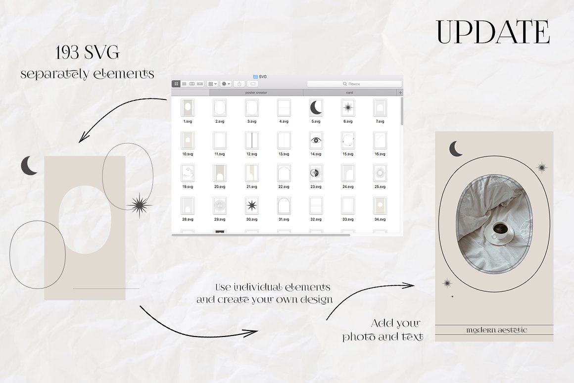 Update preview of editing Instagram infographics.