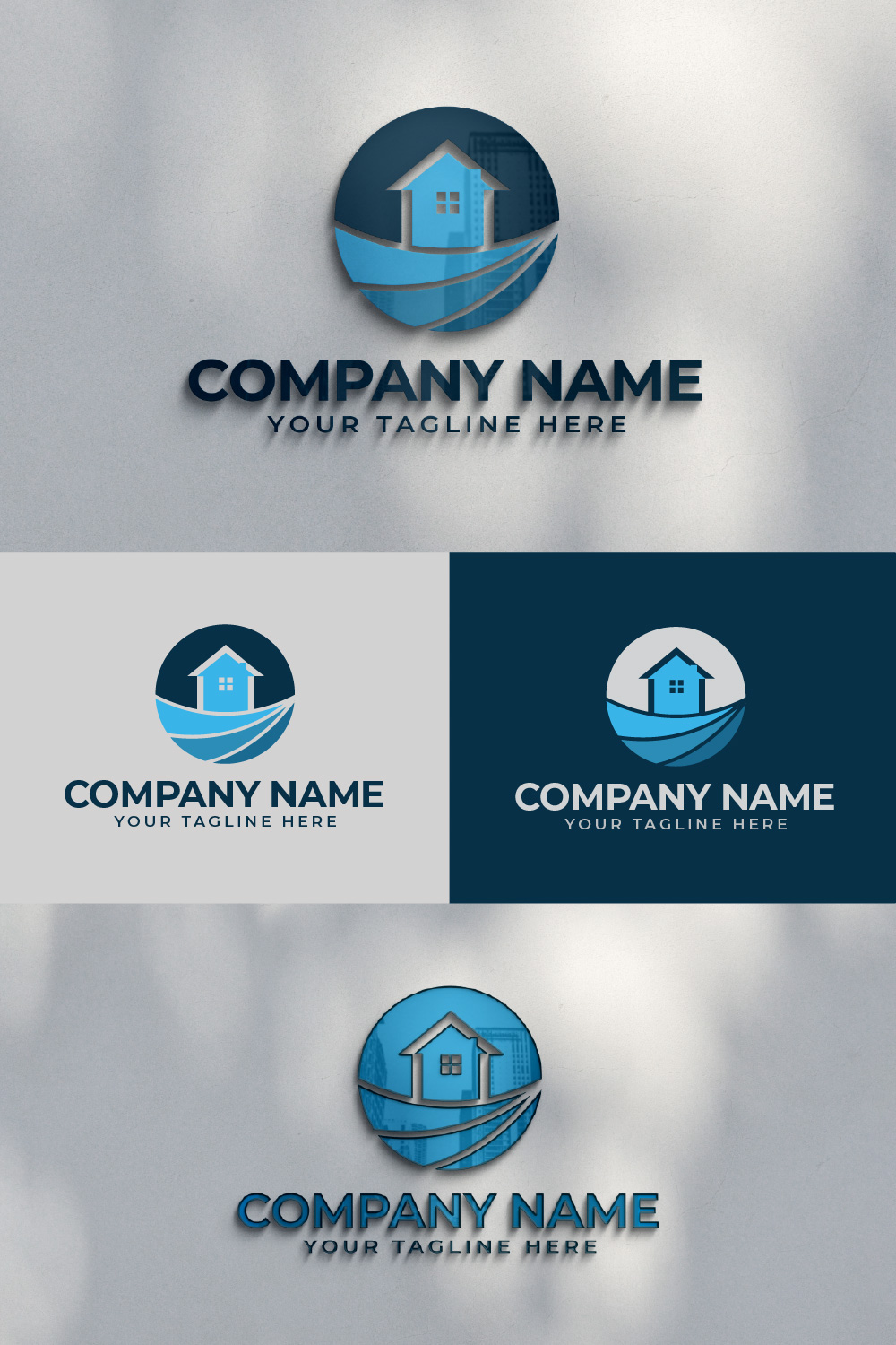 Mortgage House Logo Design Template Pinterest collage image.