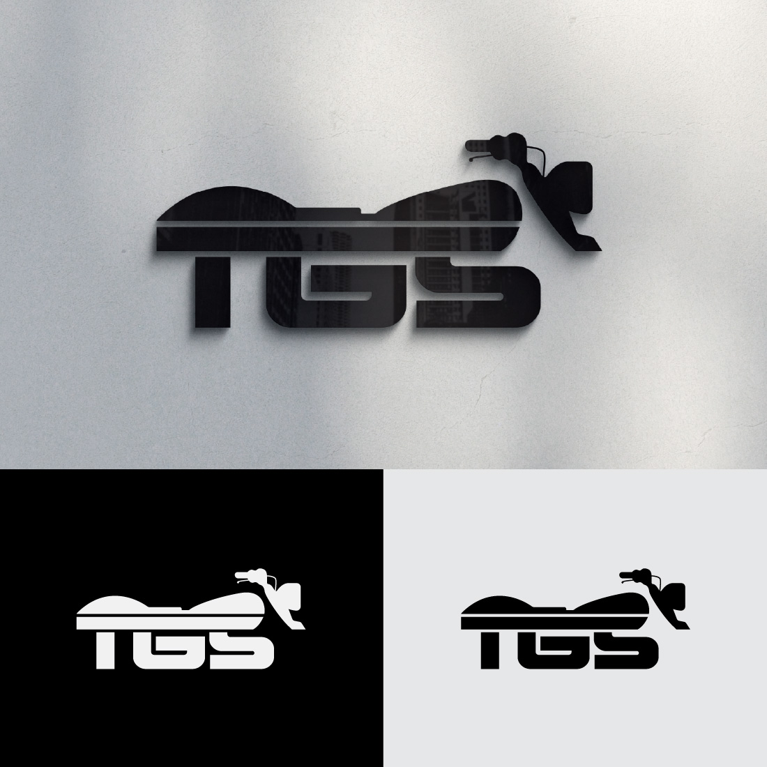 Letter TGS Motorcycle Logo Design Template cover image.