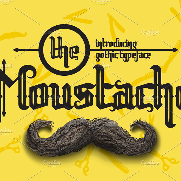 Moustache font main image preview.