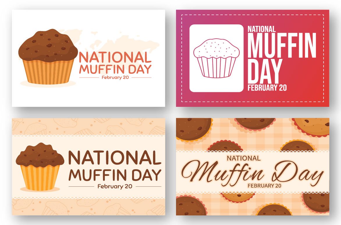 Cartoon Muffin Day Graphics preview image.