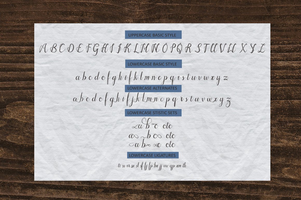 Image with mufida alivia elegant font symbols and letters.
