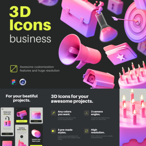 Multiangle 3D Icons / Business.