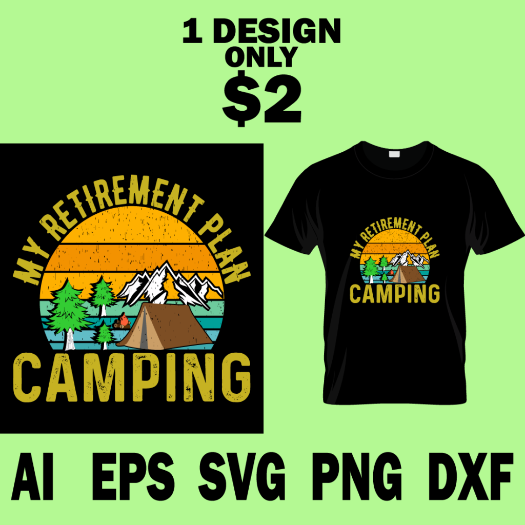 Camping Typography SVG T-Shirt Design - MasterBundles