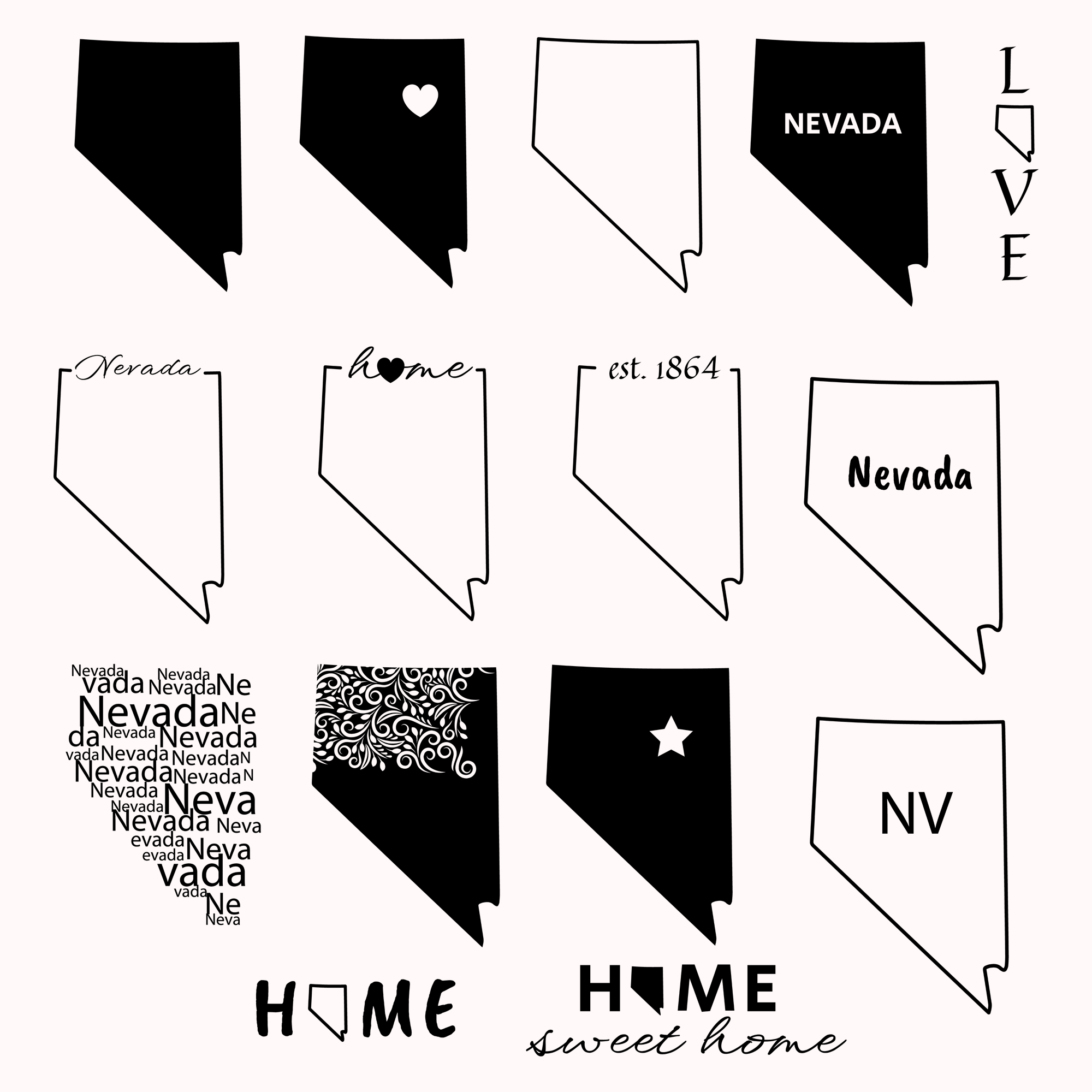 Nevada Svg Bundle Cover.