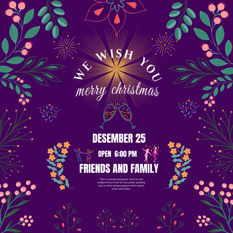 Party Merry Christmas Flyer Design preview image.