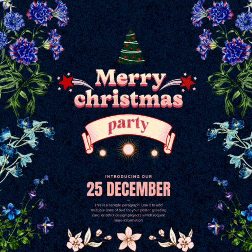 Party Merry Christmas Flyer Design cover image.