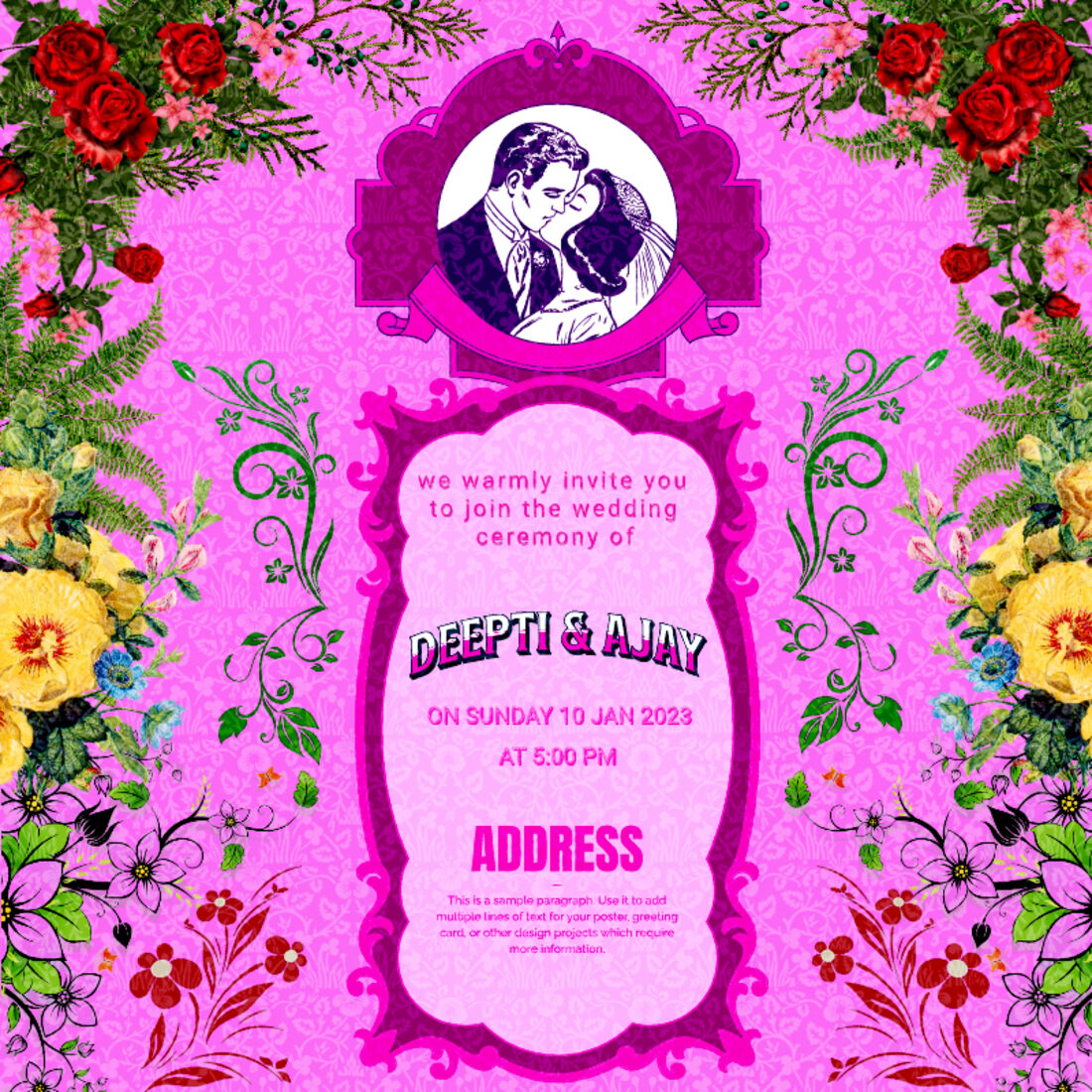 Wedding Invitation Card Template preview.