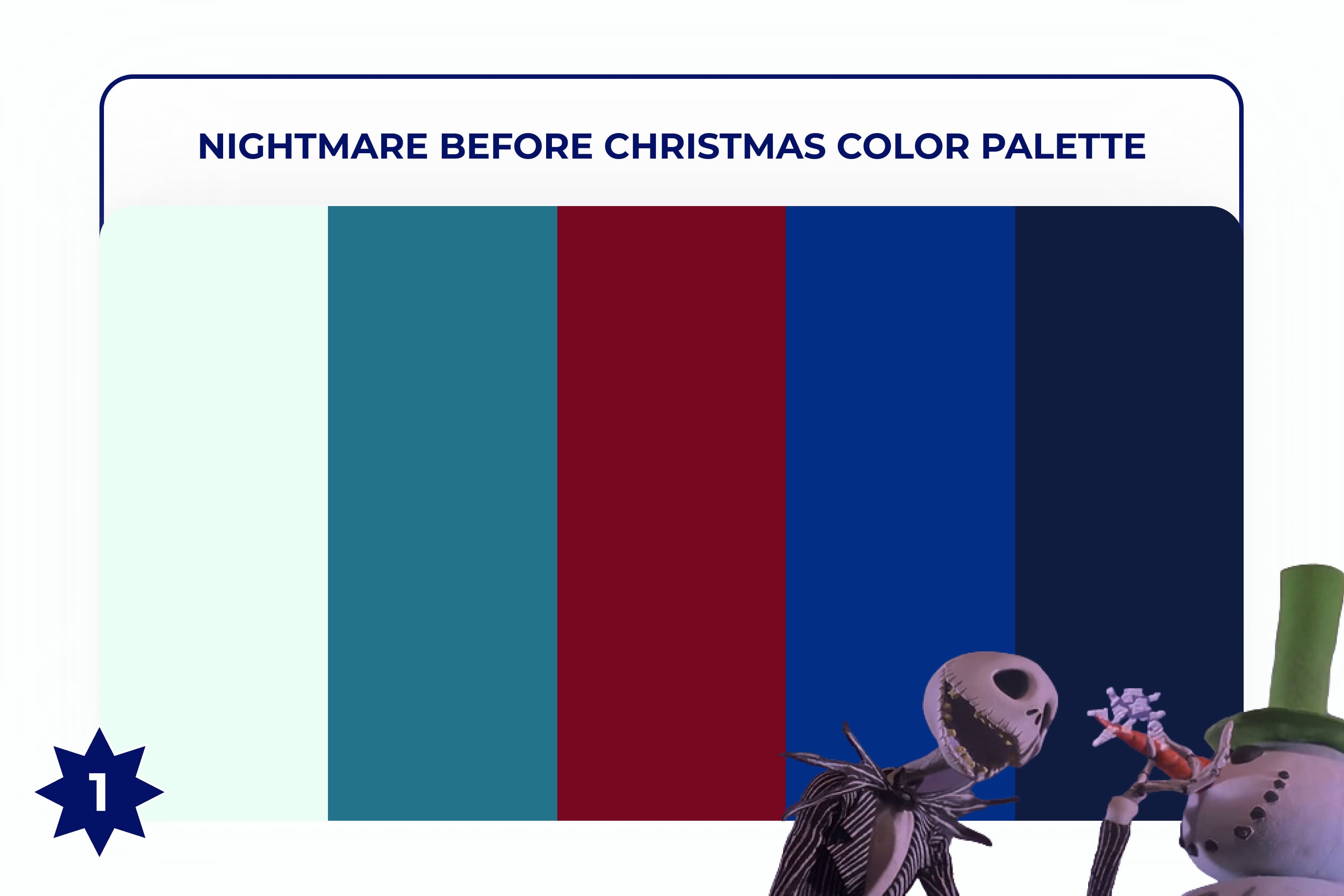 Collage of colored stripes in a nightmare before christmas palette with blue.