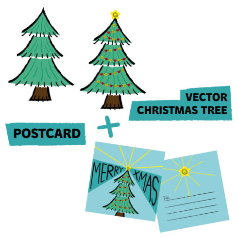 Christmas Tree and Xmas Postcard Design cover image.