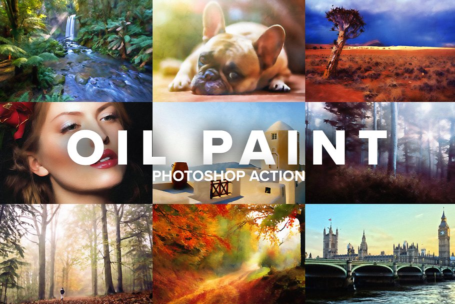 Cover image of Oil Paint Photoshop Action.