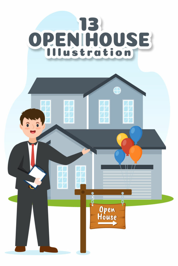 Open House Draw 13 Open House Design Illustration - MasterBundles