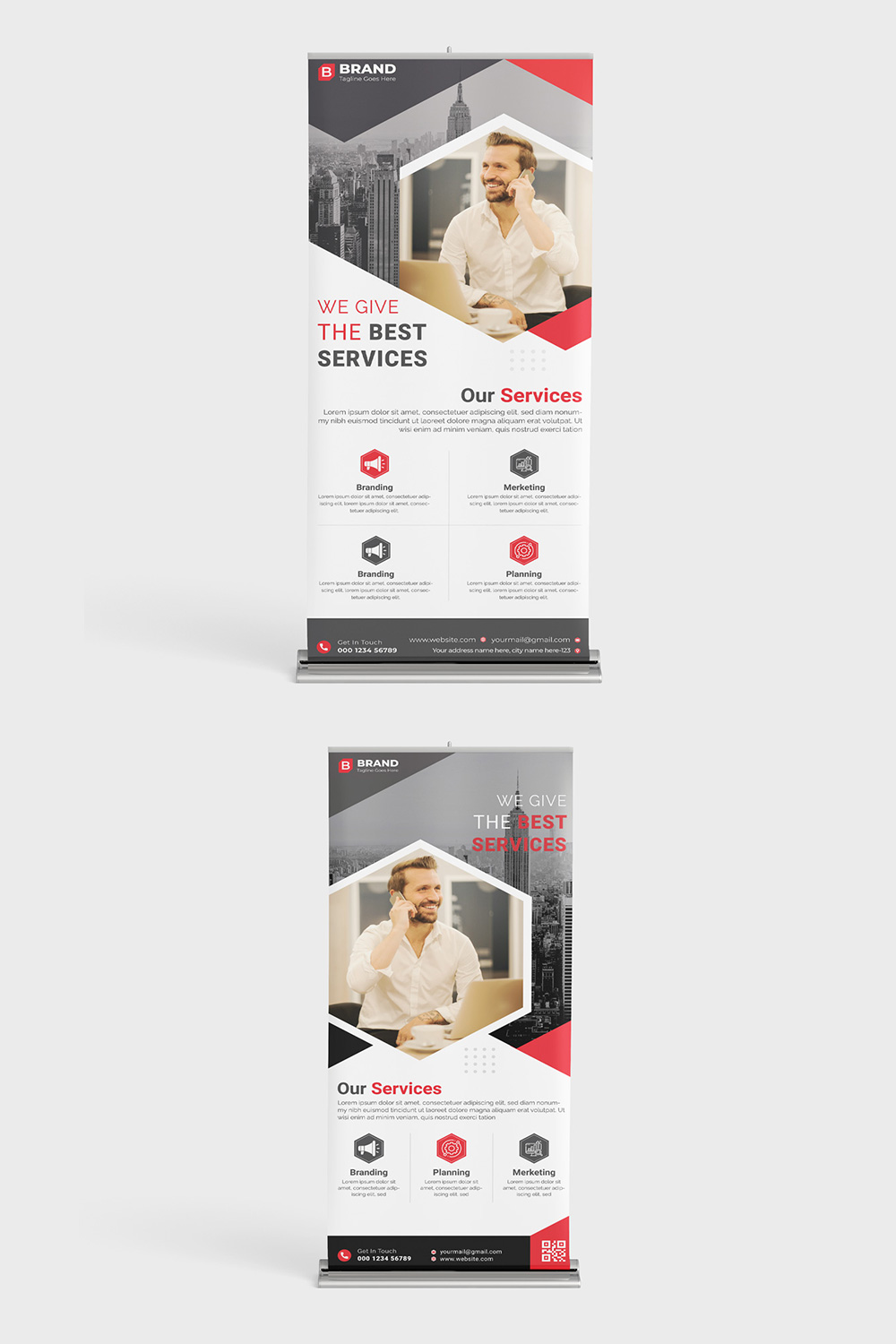 Business Corporate Rollup Banner Bundle Design pinterest image.