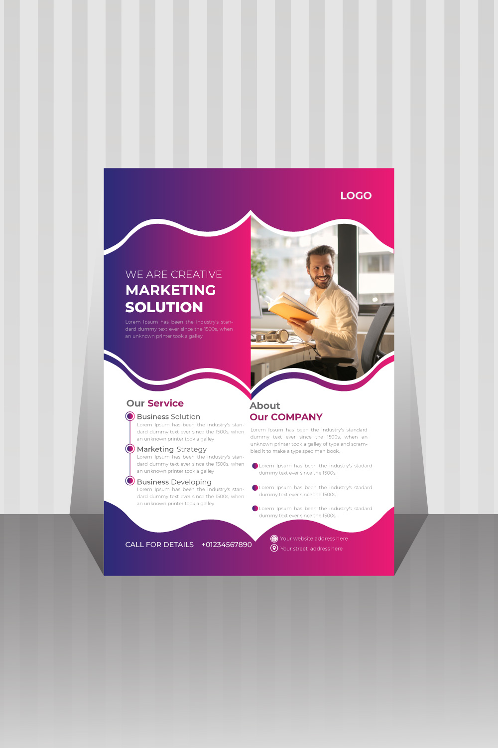 Image of digital marketing agency flyer with beautiful design