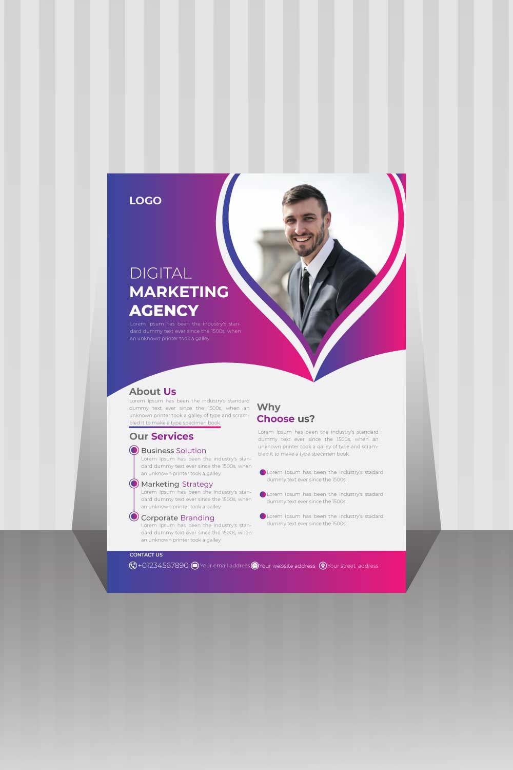 Image of a digital marketing agency flyer with great design design