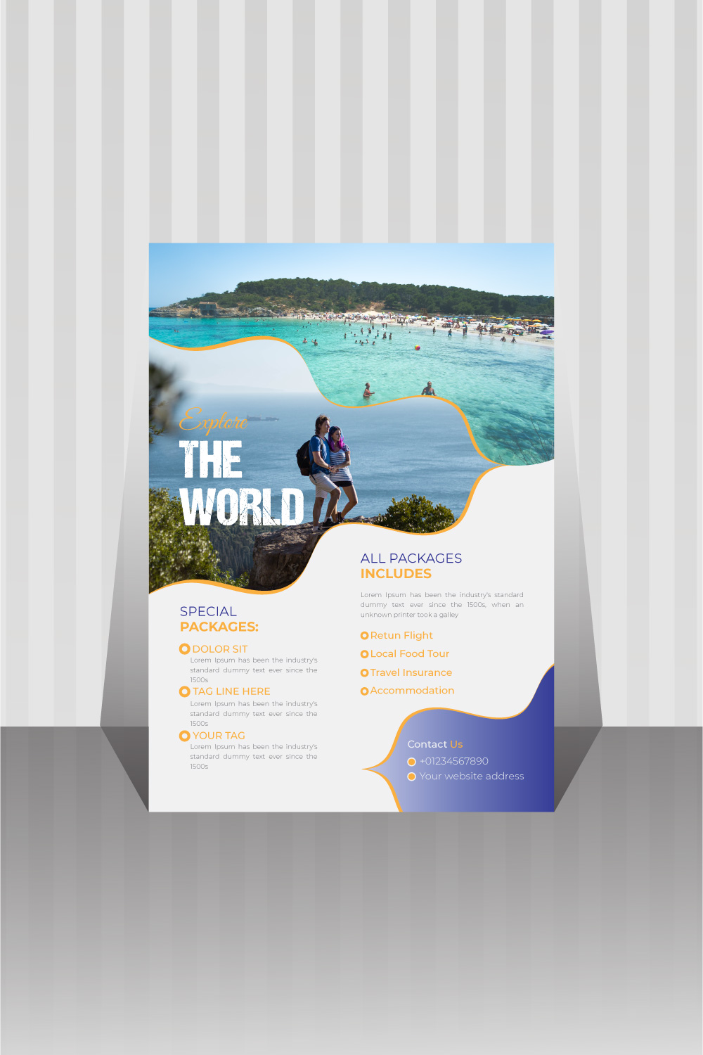 Image of travel agency flyer with charming design