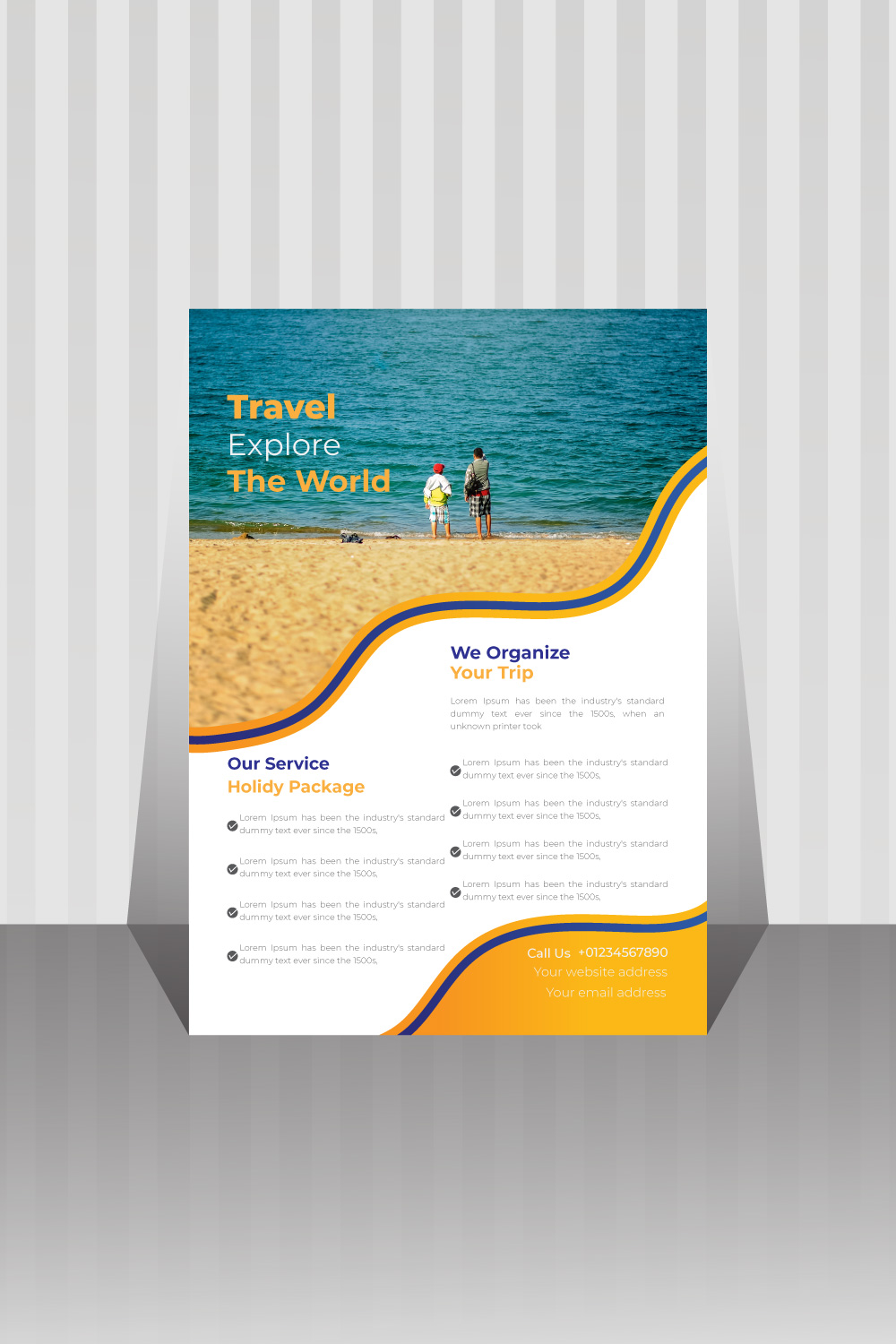 Image of travel agency flyer with beautiful design