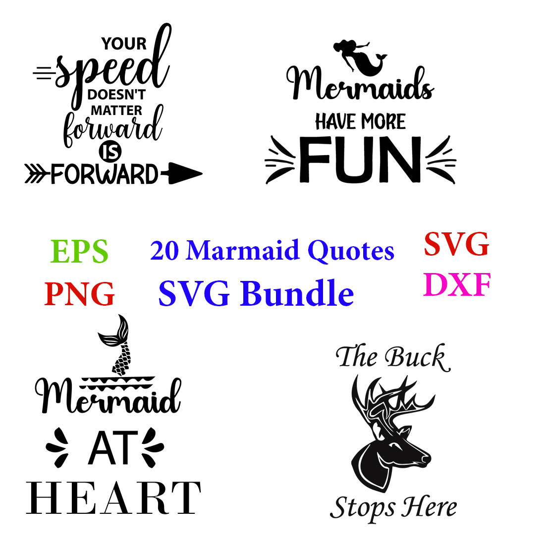 20 Mermaids SVG Bundle Quotes Designs cover image.