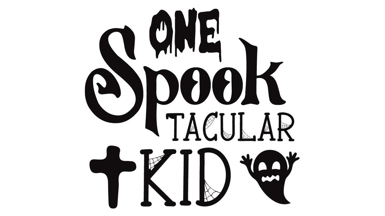 Image with unique ONE Spook TACULAR KID lettering