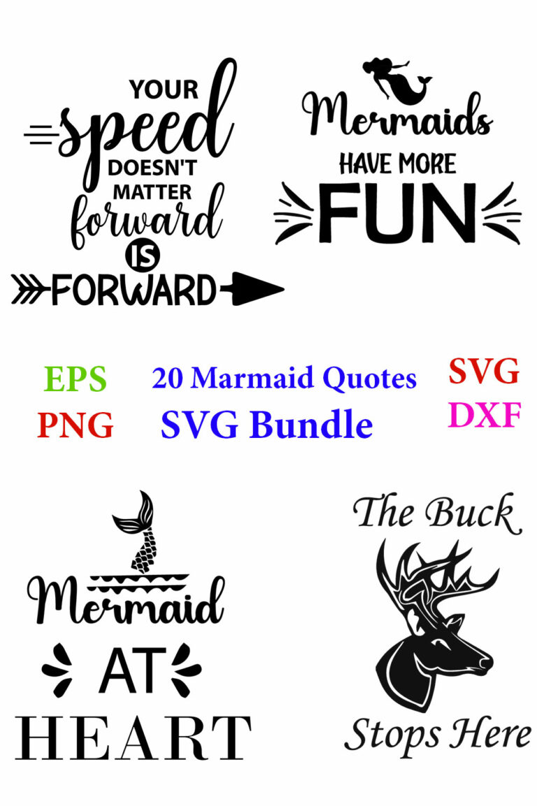 20 Mermaids Svg Bundle Quotes Designs Masterbundles