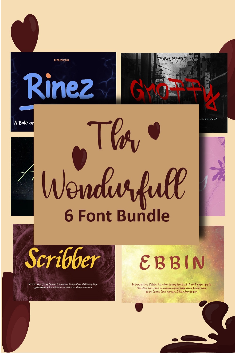 Bold Font Design Bundle pinterest image.