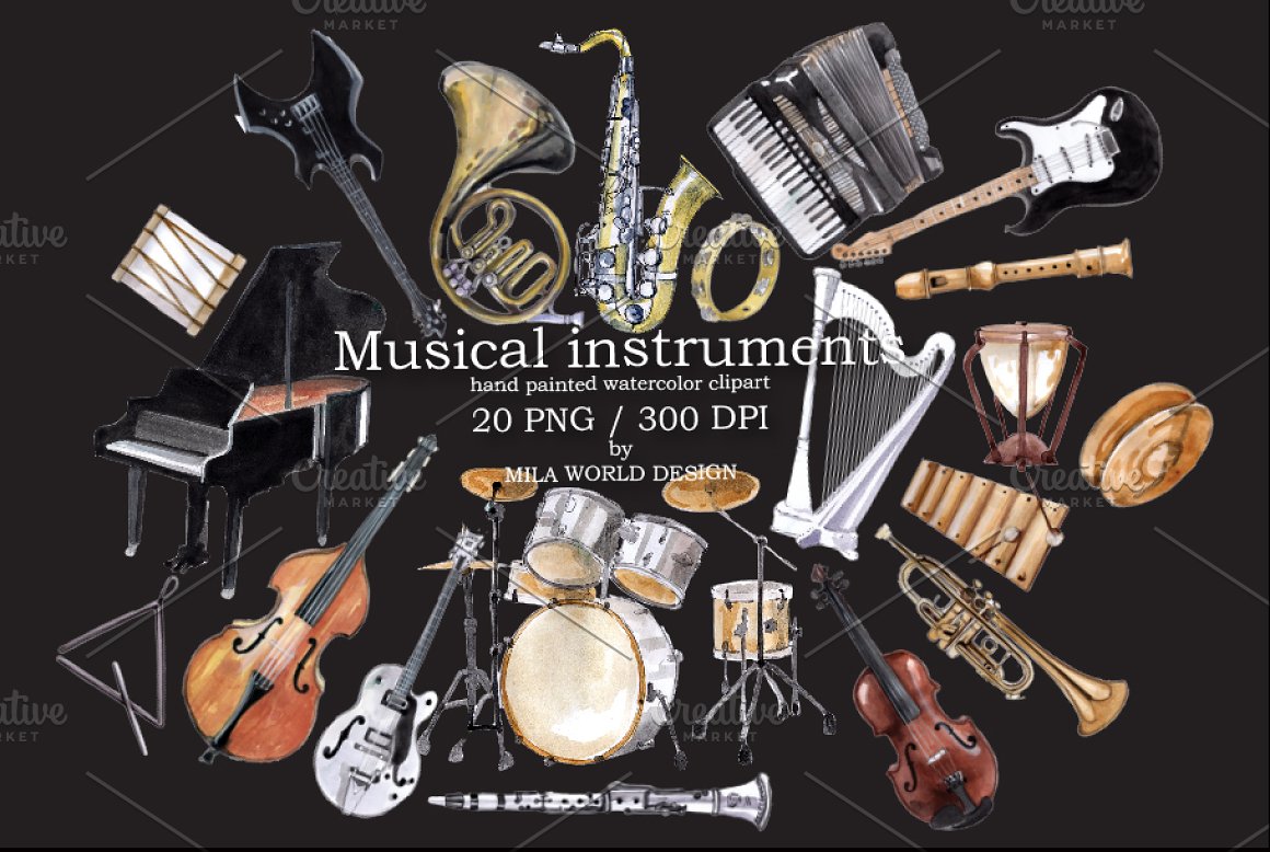 Music Instrument Clipart – MasterBundles