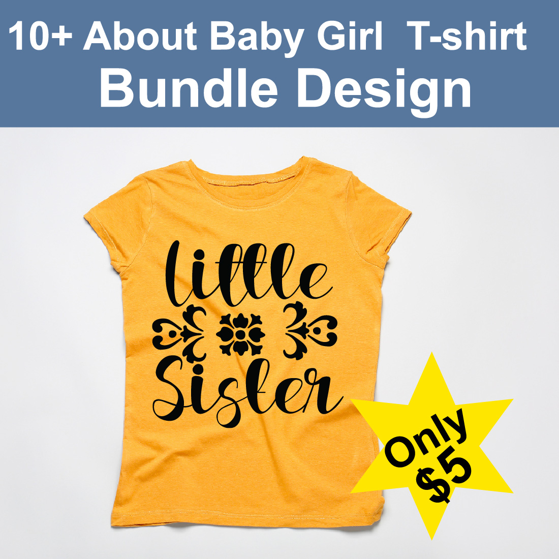 Baby Girl T-shirt Bundle Design cover image.