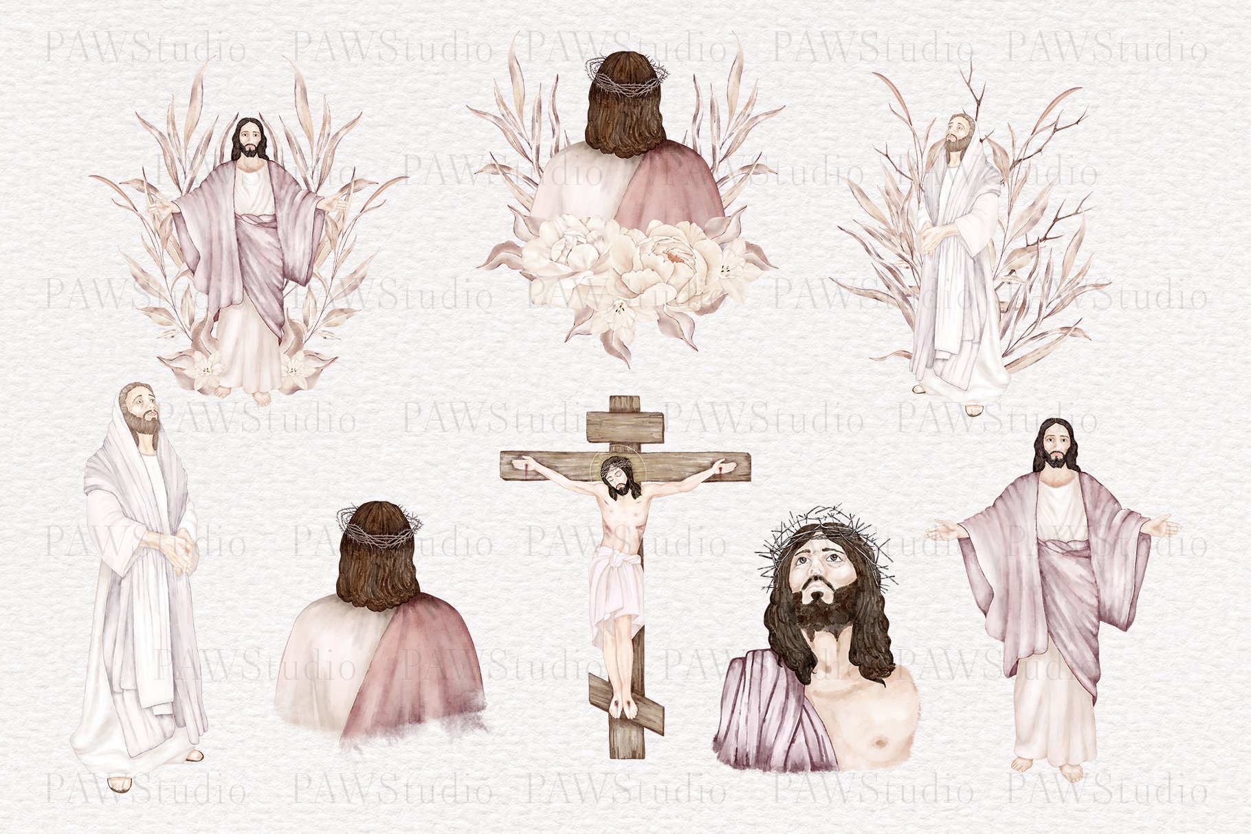 Some pastel Jesus compositions.