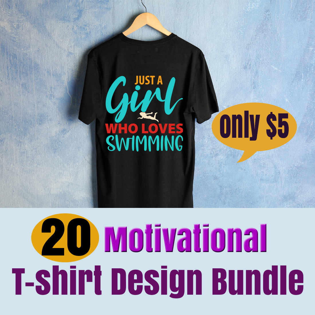 T-shirt Motivational SVG Design bundle cover image.