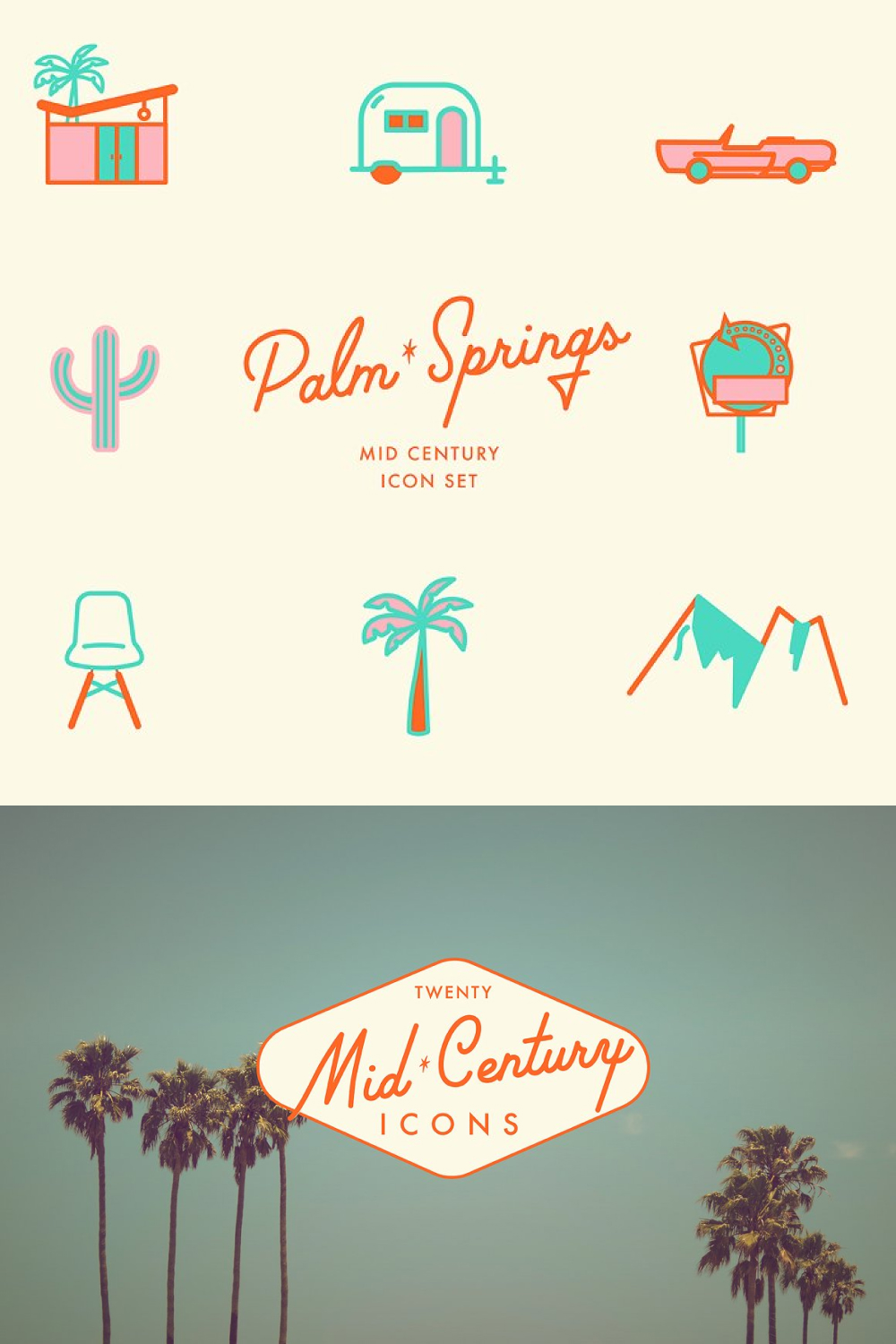 Palm Springs Icon Set - Pinterest.