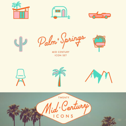 Palm Springs Icon Set.