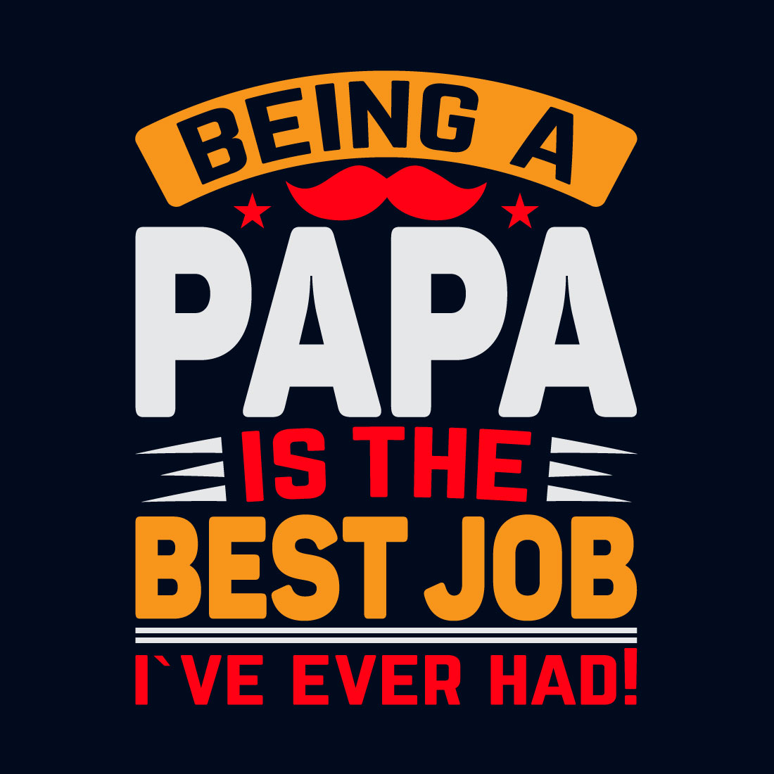 Papa Typography T-shirt Design presentation.