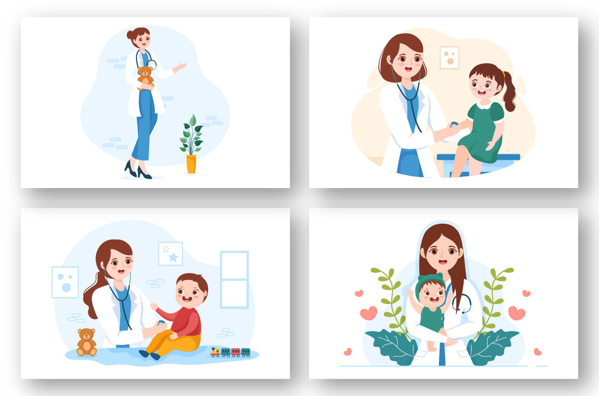 Pediatrician and Baby Graphics Design preview image.